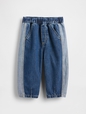 Baby & Toddler Two-Tone Pull-On Barrel Jeans