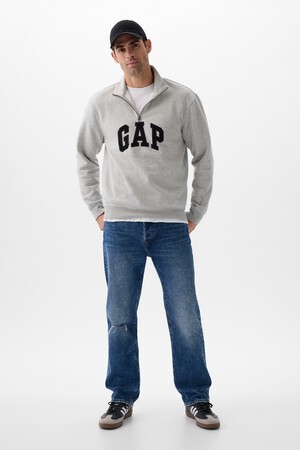 Relaxed Gap Logo Quarter-Zip Sweatshirt