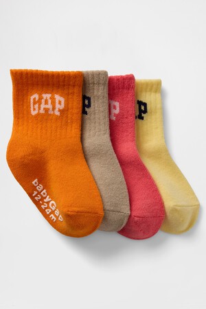 Baby & Toddler Logo Quarter Crew Socks (4-Pack)