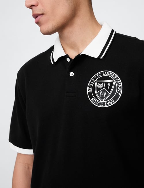 Athletic Logo Pique Polo Shirt
