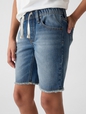 Kids Slim Denim Pull-On Shorts with Washwell