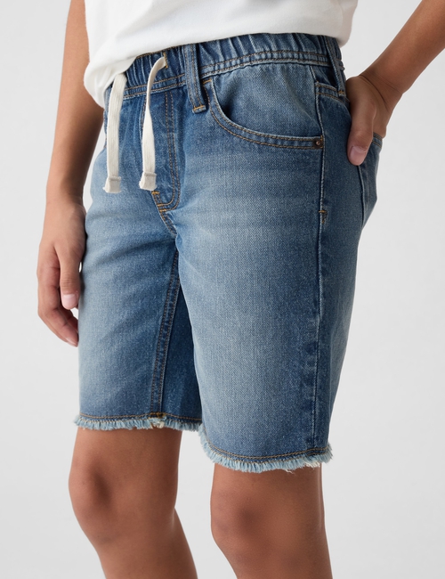 Kids Slim Denim Pull-On Shorts with Washwell