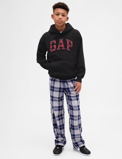 Kids VintageSoft Relaxed Plaid Logo Hoodie