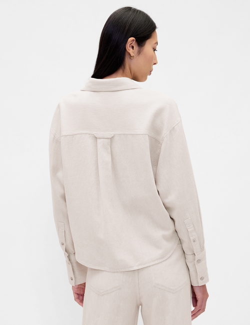 Linen-Cotton Oversized Shirt