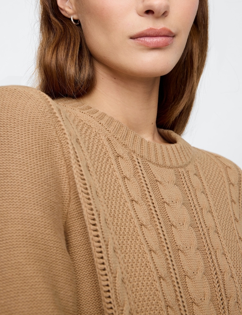 Cable-Knit Crewneck Sweater