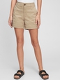 5" Mid Rise Khaki Shorts