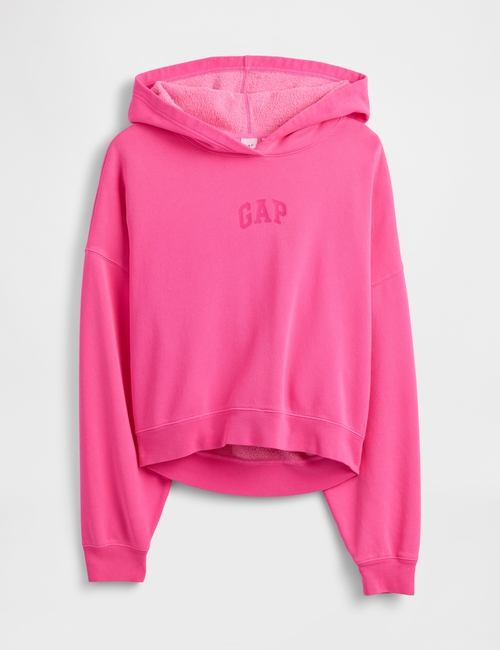 Relaxed Gap Mini-Logo Cropped Hoodie