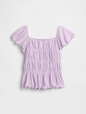 V-SS SMOCKED TOP