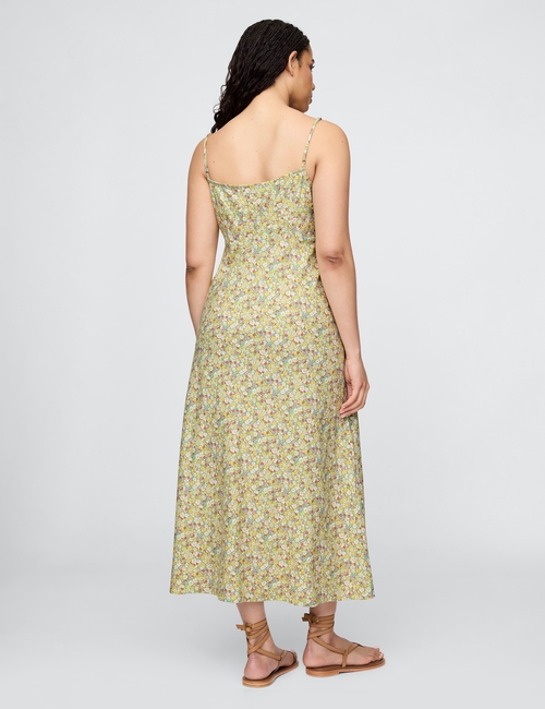 Linen-Blend Maxi Slip Dress