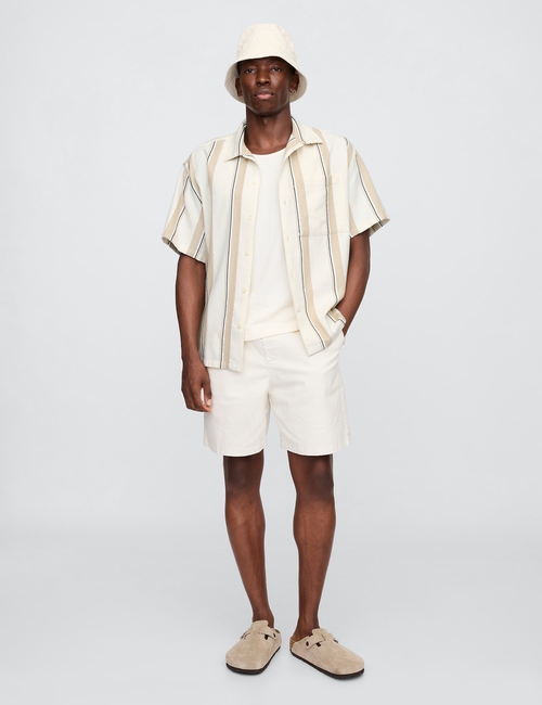 Boxy Texture-Stripe Vacay Shirt