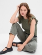 Ribbed Flutter Sleeve Top