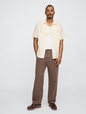 Linen-Cotton '90s Loose Pleated Khakis