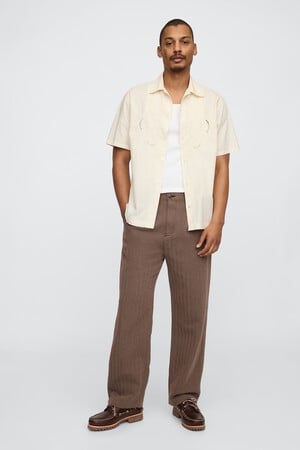 Linen-Cotton '90s Loose Pleated Khakis