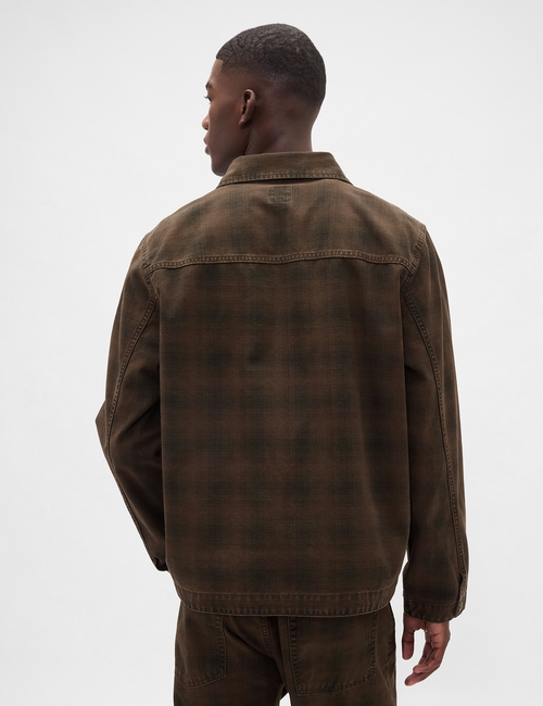 Plaid Canvas Denim Overshirt