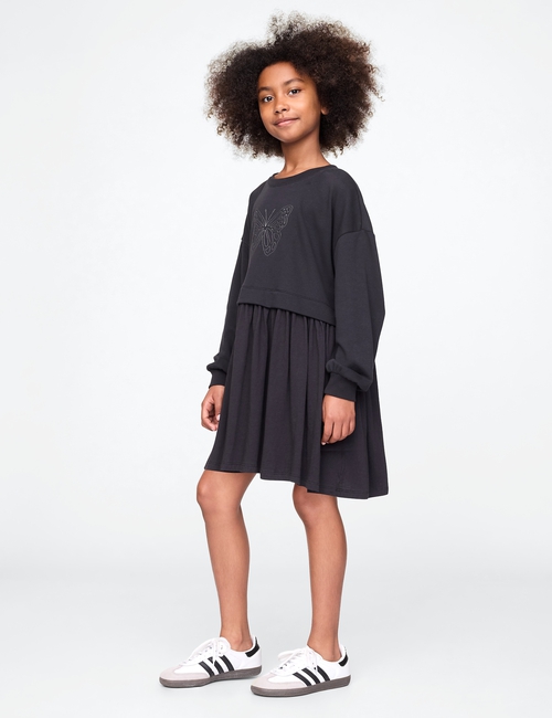 Kids 2-in-1 Vintage Soft Sweatshirt Dress