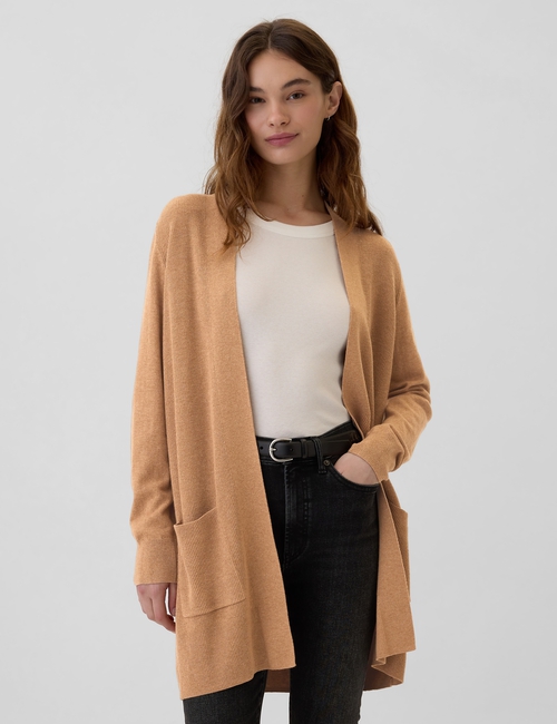 Long Open-Front Cardigan