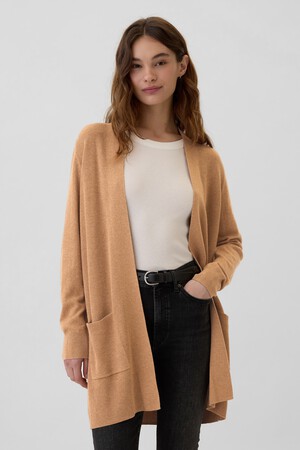 Long Open-Front Cardigan