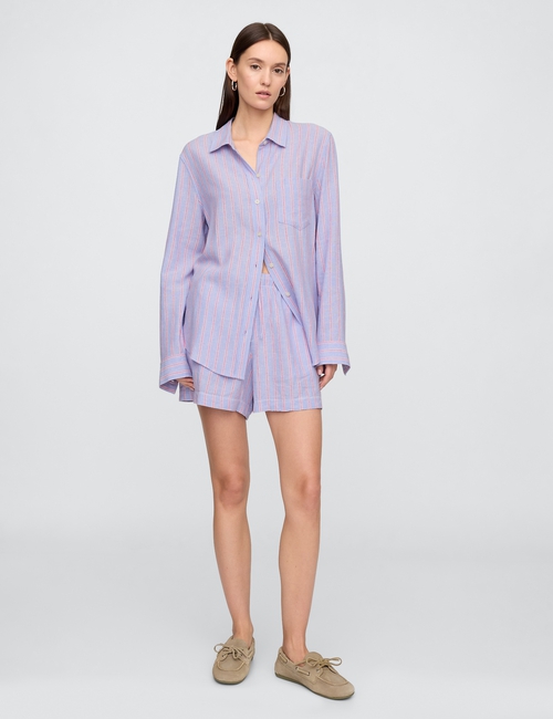 Linen-Blend Easy Shirt