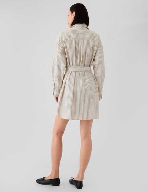 Organic Cotton Striped Mini Shirtdress