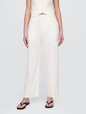 Linen-Blend Relaxed Straight Ankle Pants