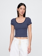 Modern Cropped Cap-Sleeve T-Shirt