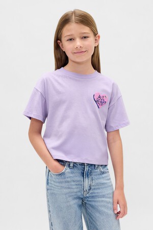 Kids Oversized Flippy Sequin Graphic T-Shirt
