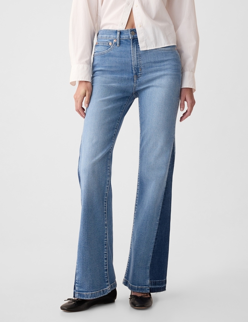 High Rise Patched '70s Flare Jeans