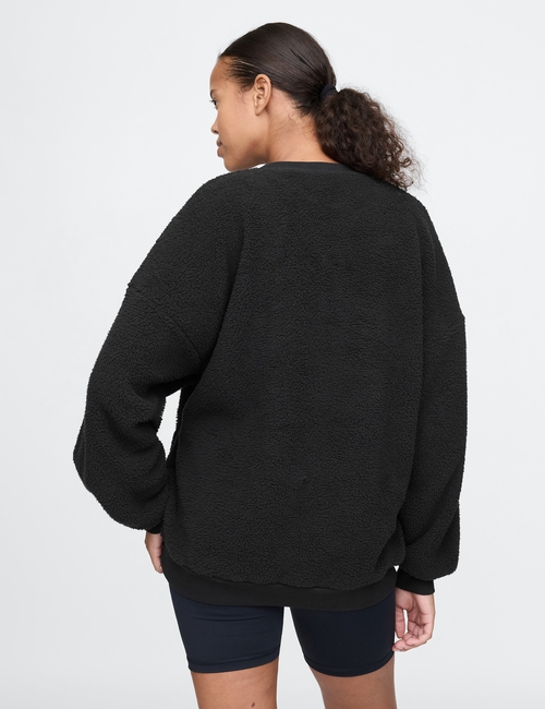 Oversized Sherpa Heart Logo Sweatshirt