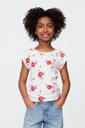 Kids Lace-Trim Pointelle T-Shirt
