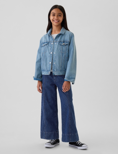 Kids High Rise Stride Wide-Leg Ankle Jeans