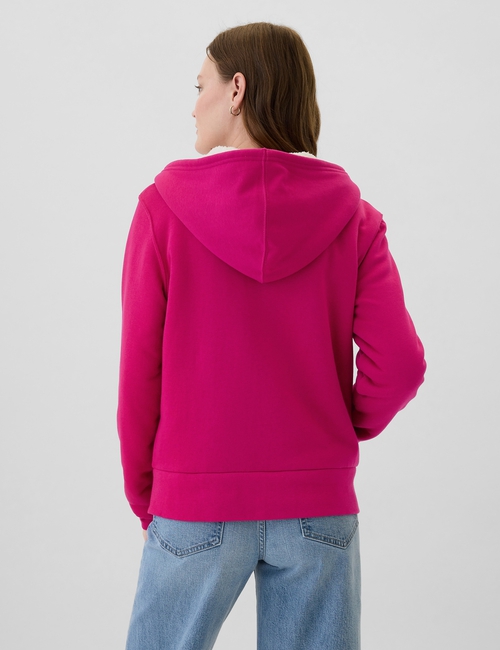 Relaxed Gap Logo Sherpa-Lined Zip Hoodie