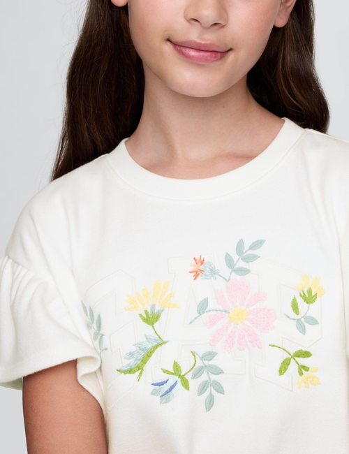 Kids Vintage Soft Flutter-Sleeve Sweatshirt Dress