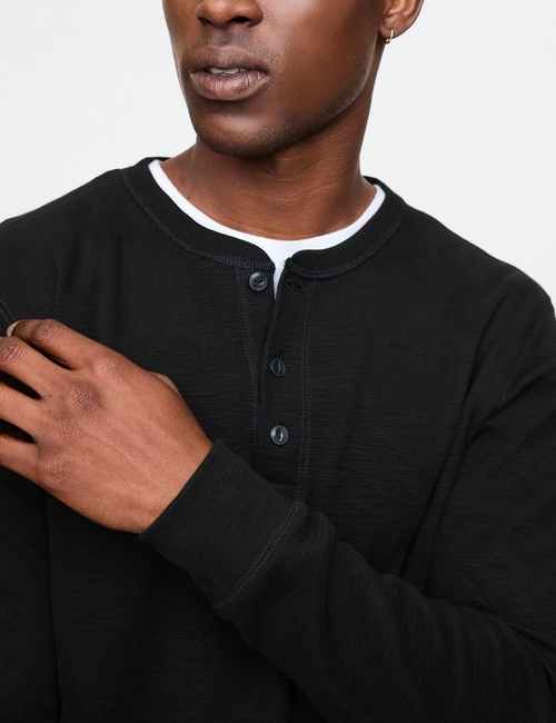 Double-Knit Henley T-Shirt