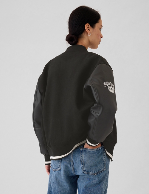 Wool Varsity Logo Boyfriend Jacket