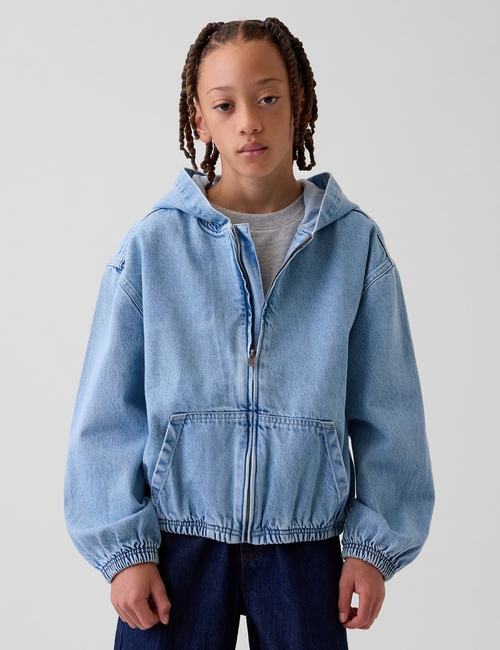 SOFT HOODED DENIM JACKET - INDIGO