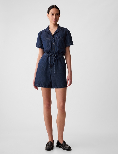 SS UTILITY ROMPER - MED JAFFREY DENIM