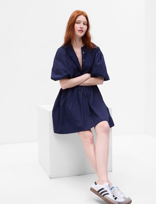 Balloon Sleeve Mini Dress