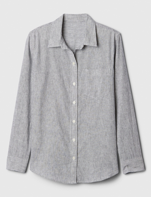 Linen-Blend Easy Shirt