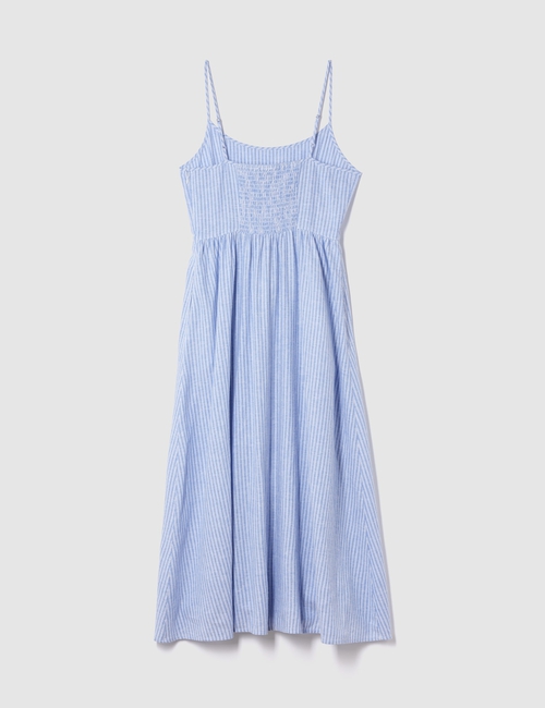 Linen-Blend Drop-Waist Maxi Dress