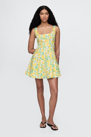 Linen-Blend Mini Dress