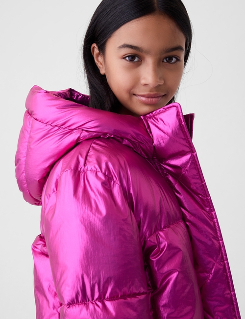 Kids Recycled Metallic Puffer Jacket