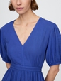 Crinkle Gauze Open-Back Midi Dress