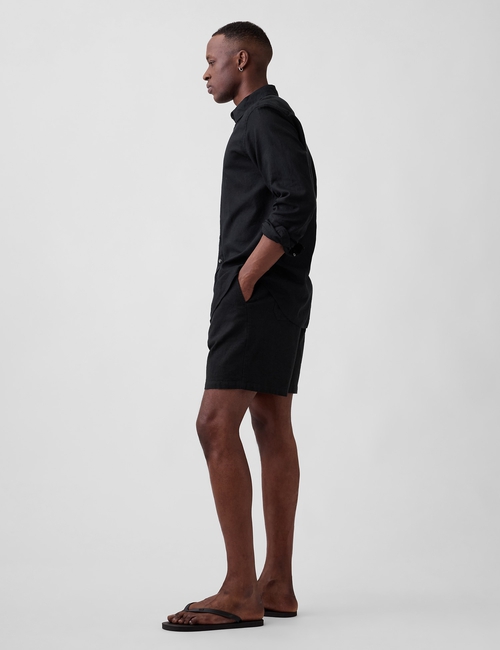 V-7IN LINEN COTTON EASY SHORT