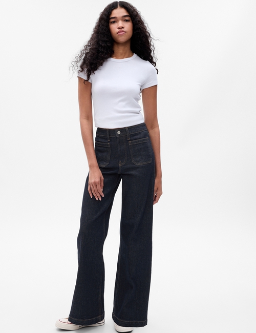 High Rise Stride Wide-Leg Jeans