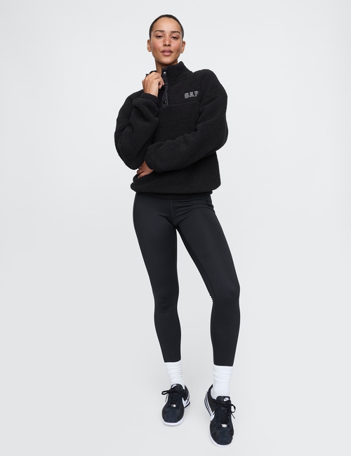 Relaxed Recycled Sherpa Quarter-Snap Sweatshirt