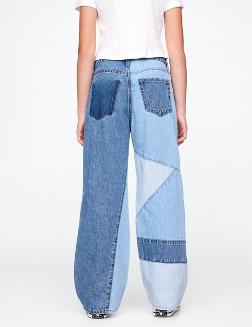 Kids Low Rise Stride Patchwork Jeans