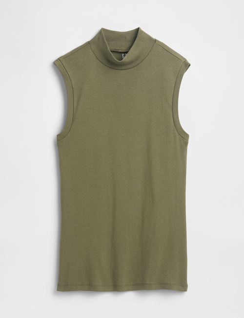 Modern Ribbed Mockneck Tank Top