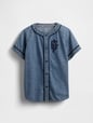 Kids Denim Logo Baseball Jersey