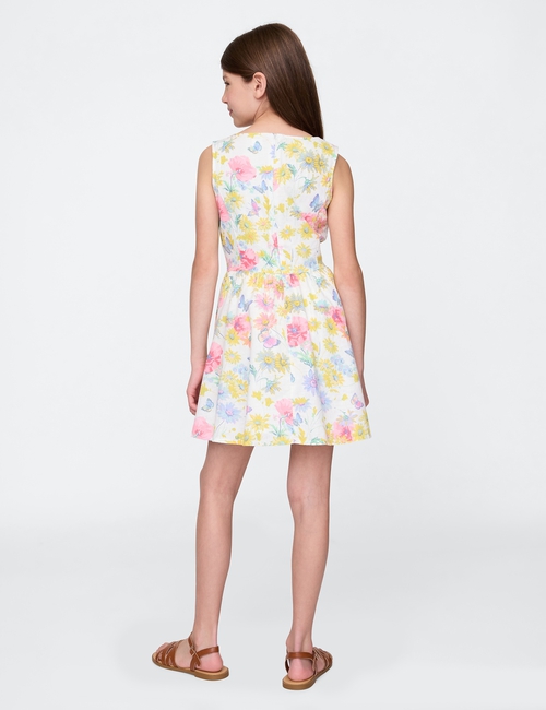 Kids Linen-Cotton Floral Dress