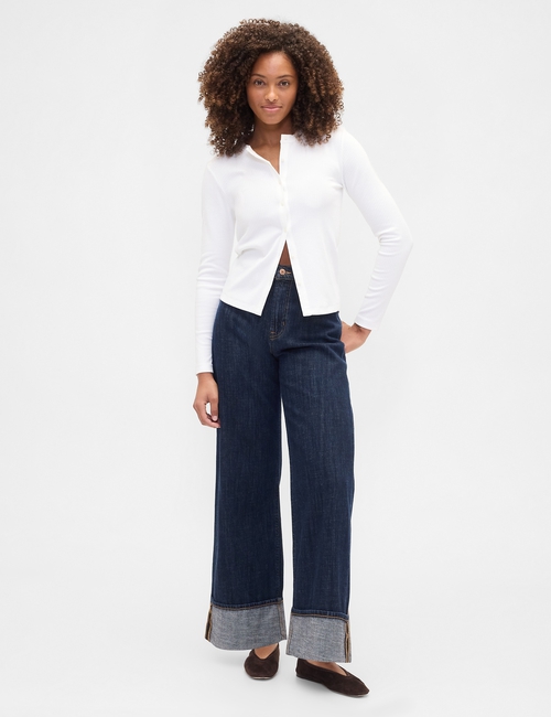 V-HR WIDE LEG CUFF DARK GISELE